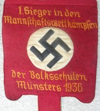 Banner “Mannschaftswettkämpfe der Volksschulen Münster 1936″ NEW PRICE image 2