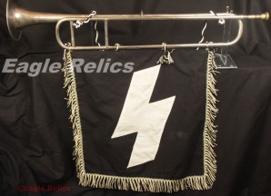 Deutsches Jungvolk Nickel Fanfare Trumpet and Banner image 1