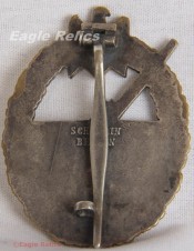 Kriegsabzeichen fur die Marine-Artillerie – Coastal Artillery Badge In Tombak, image 2