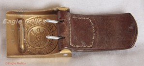 Kriegsmarine Buckle- leather tab-Eagle over “M”- R.S.&S. image 4