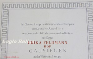 1944 Gausieger Award Document image 2