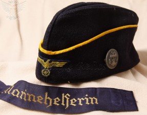 Bordmütze und Dienstbrosche u. Ärmelstreifen der Marinehelferinnen –  KM Female Helpers Overseas Cap and Armband image 1