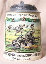 Erinnerrung gan Meine DienstzeitI – Regimental Stein image 1