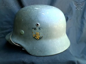 Kreigsmarine M35  Combat Helmets -Twins – Same Lot Nr – Named to an officer image 3