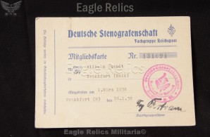 Deutsche Stenografenschaft Membership Card image 1