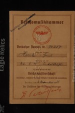 Rare –  “Reichsmusikkammer” I.D image 2