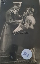 Adolph Hitler with BDM Giirl Rare postcard image 1